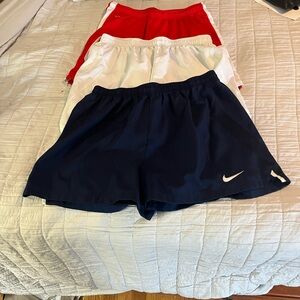 Nike Women Athletic Shorts Trio - Navy, White, Red